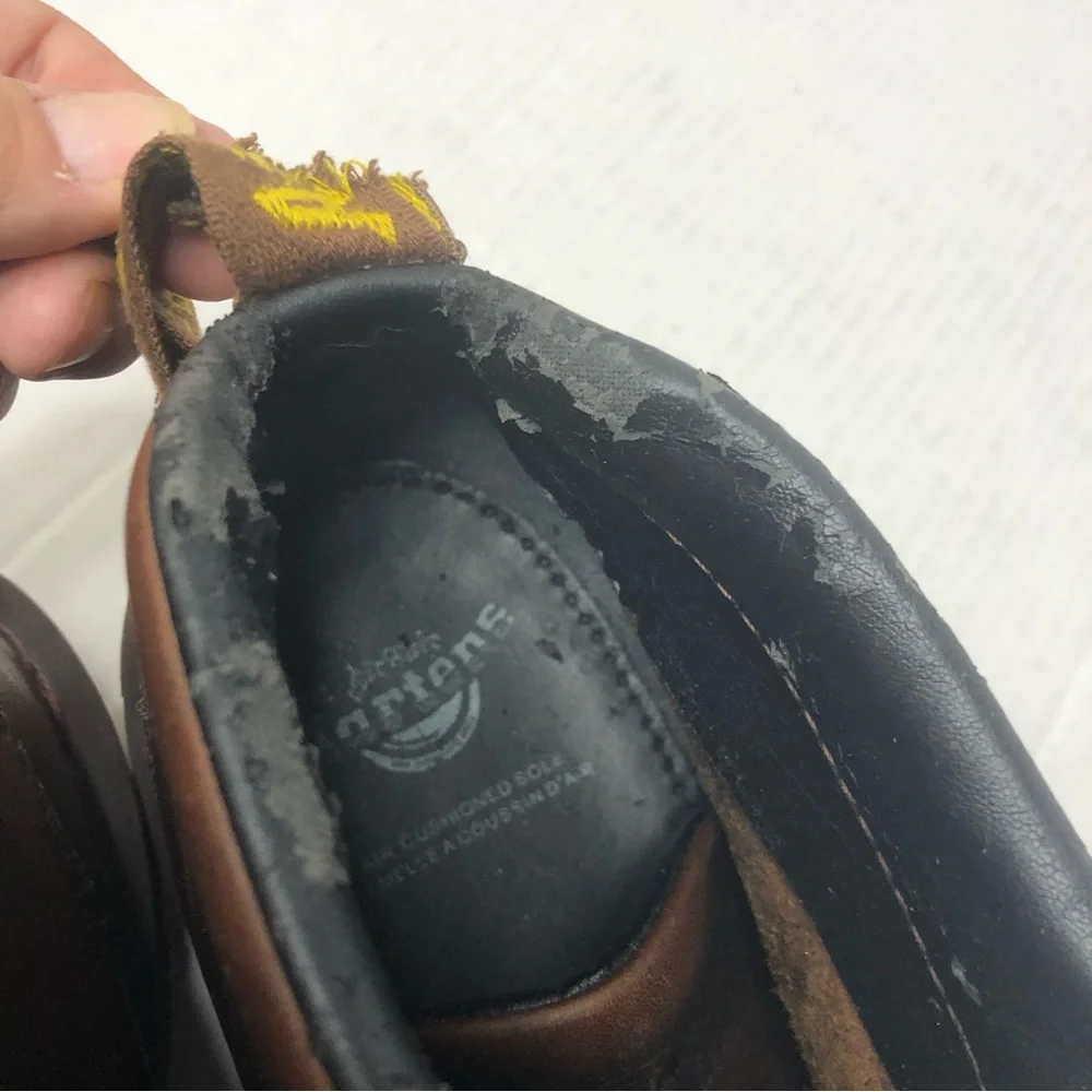 Dr Doc Martens Boots Men 10 Women 11 Vintage Y2K 8287 Brown Leather 90s